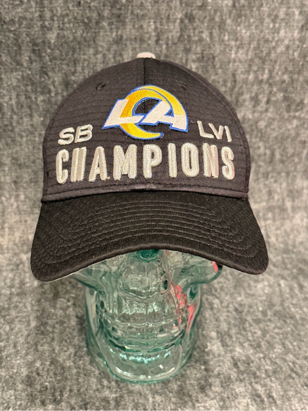 New Era Los Angeles Rams Black Champions Hat with Blue and Gold Logo